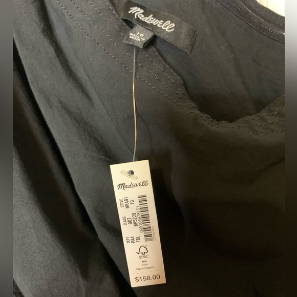 NWT MADEWELL 100% Cotton Ruffled One-Shoulder Midi
Dress. Size 10 - Picture 5 of 9